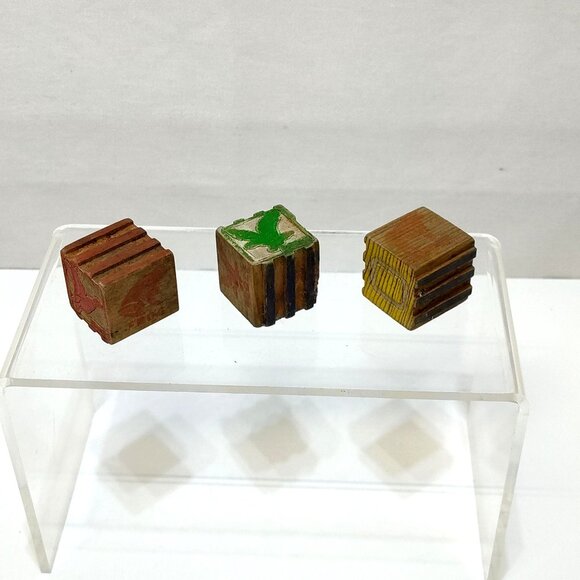 Alphabet Number Wooden Blocks Circa 1950s Play Education Toys Brand Unknown VTG - Picture 5 of 7